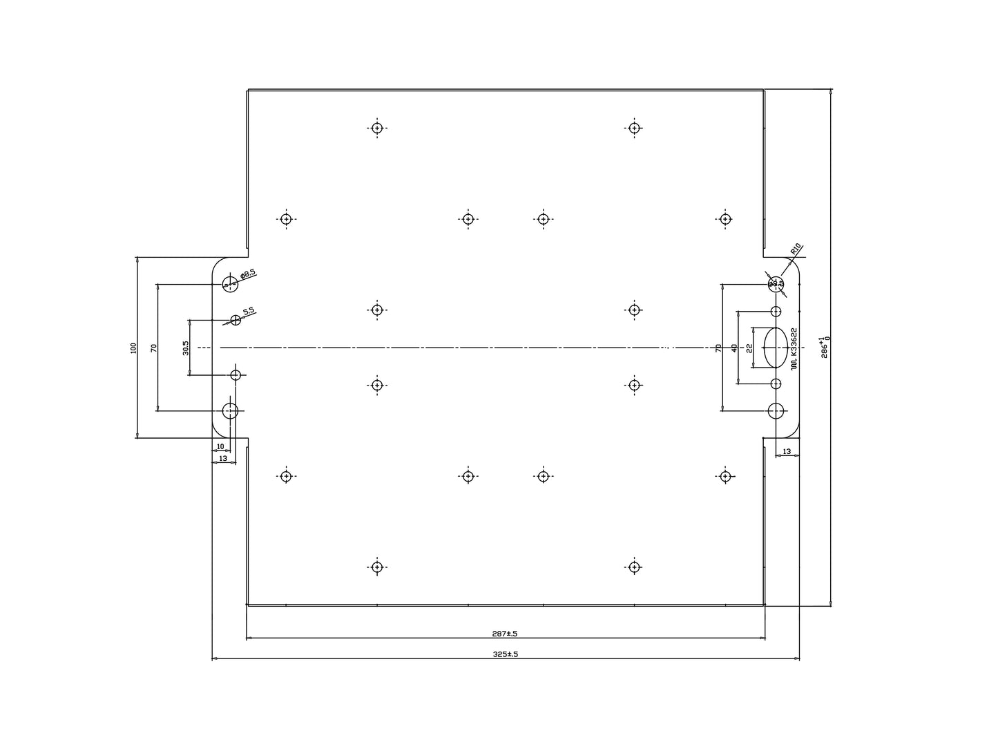Výstražná cedule "Die Kleine" 285mm kovová pravotočivá odrazka