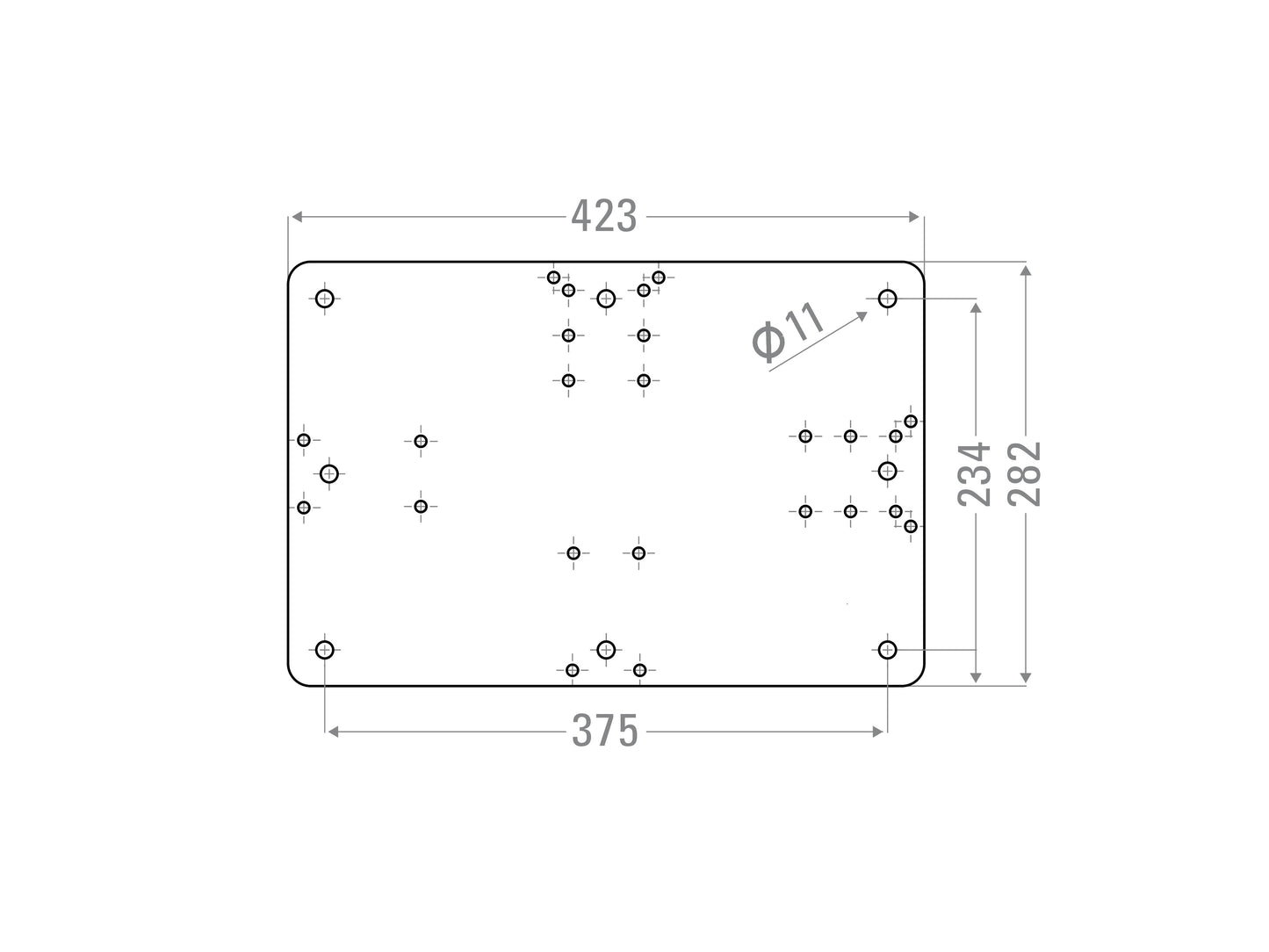 Warning sign Double sided 423mm x 282mm Pointing left.