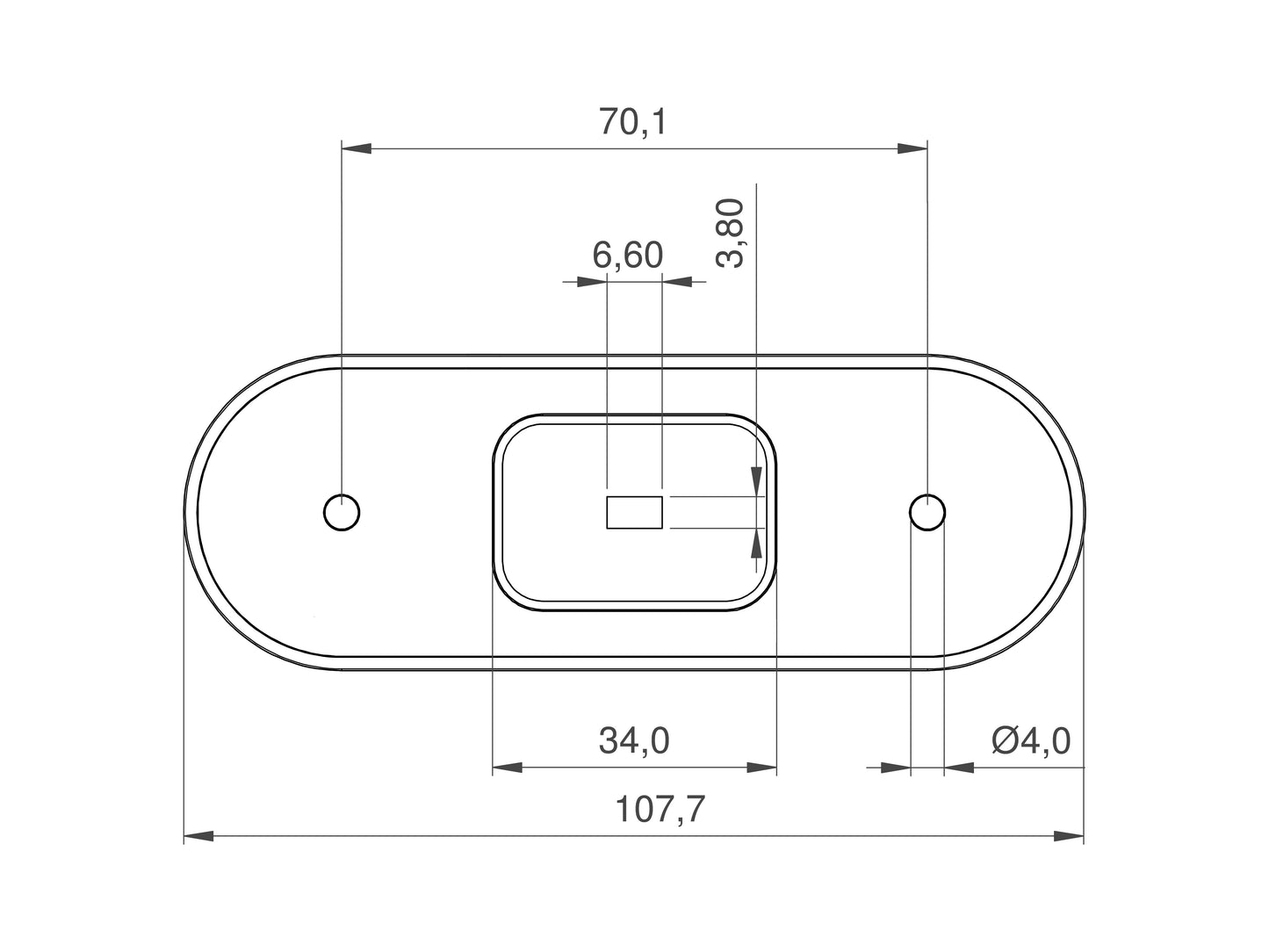 LED obrysové světlo ploché oranžové