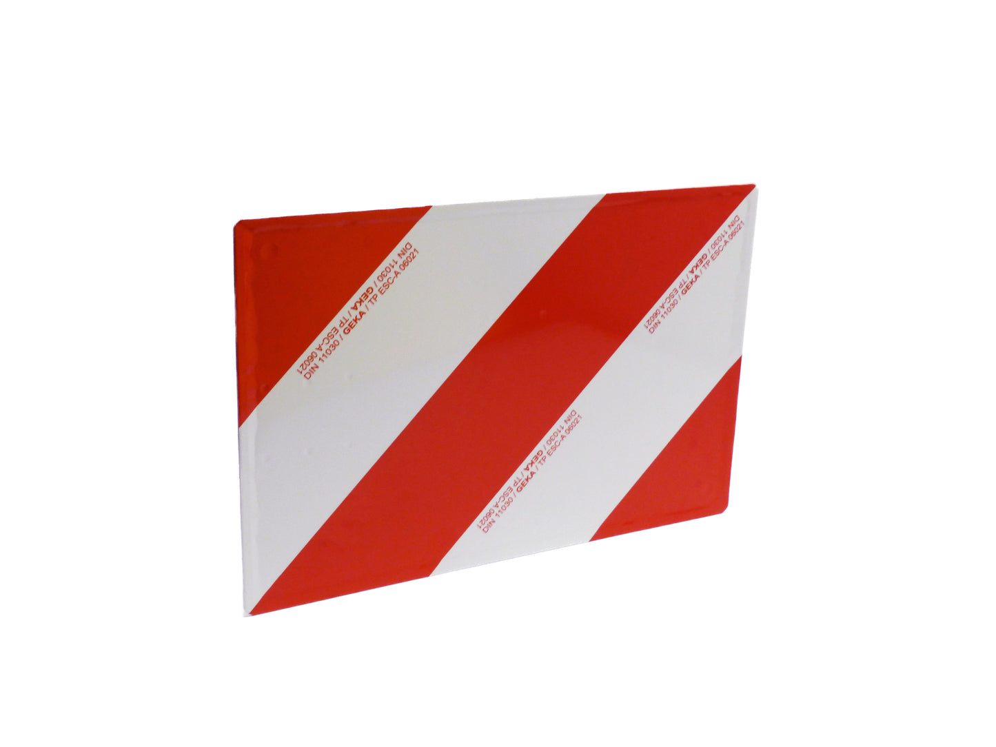 Warning sign Double sided 423mm x 282mm Pointing right.